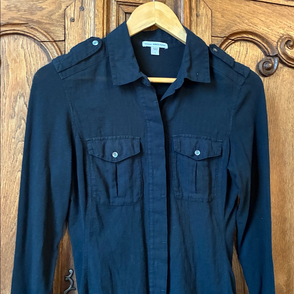 James Perse Black Button Down Shirt - Picture 4 of 10